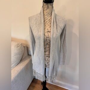 Lilly Pulitzer open-front cardigan sweater in metallic gray size small